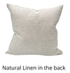 Teal Blue on Natural Linen Pillow