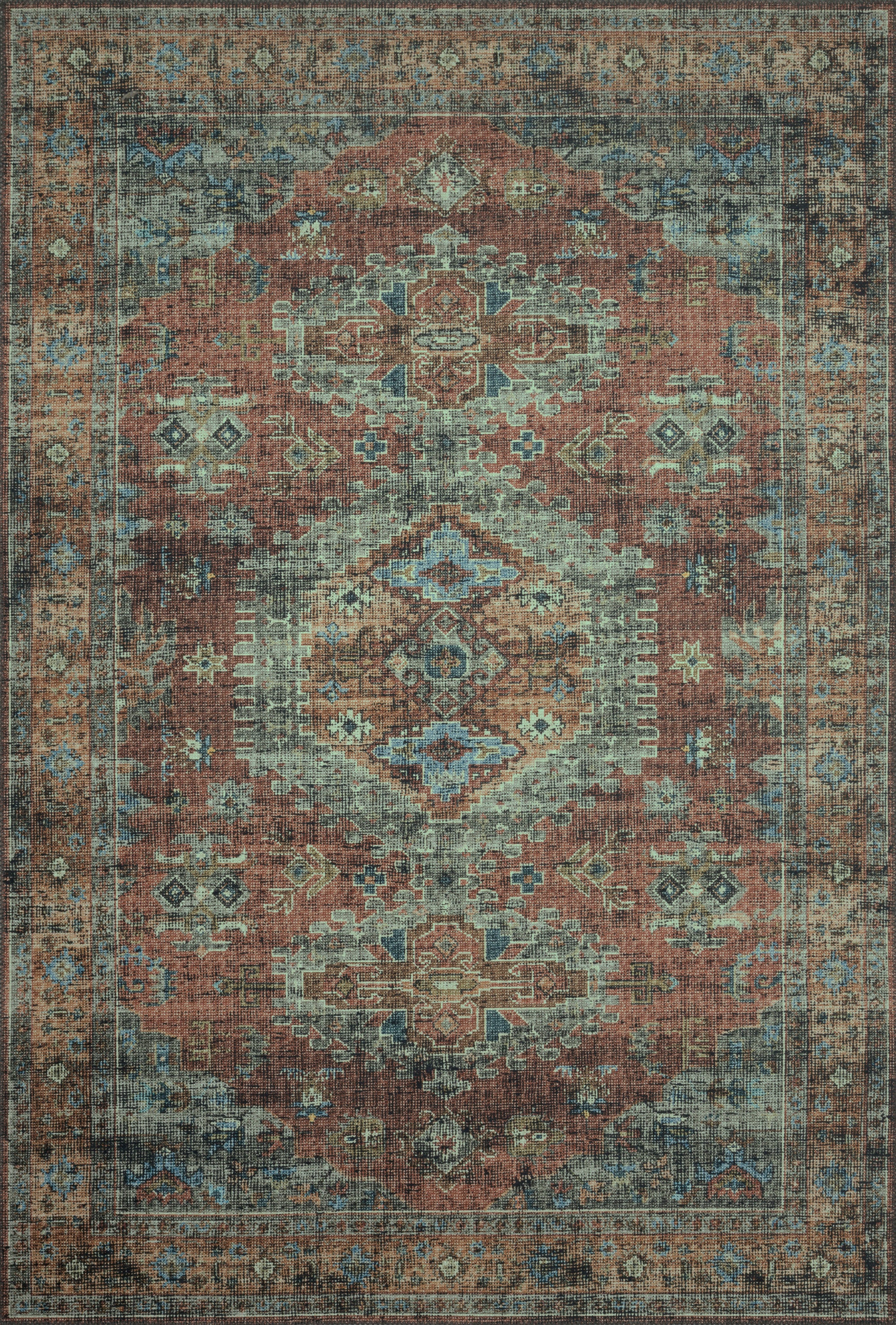 Terracotta / Sky - Skye Collection Rug
