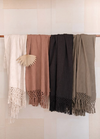 Woven Throw w/ Crochet Fringe