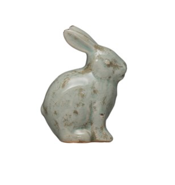 Distressed Blue Terracotta Rabbit