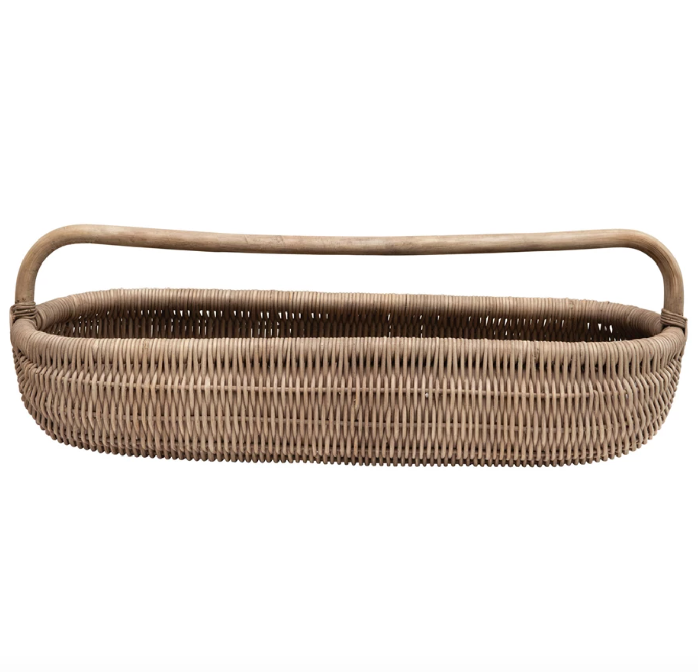 Hand-Woven Rattan Basket with Handle