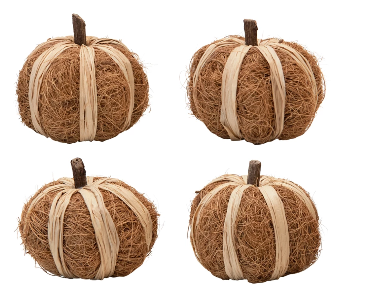 Coco Fiber and Raffia Pumpkin