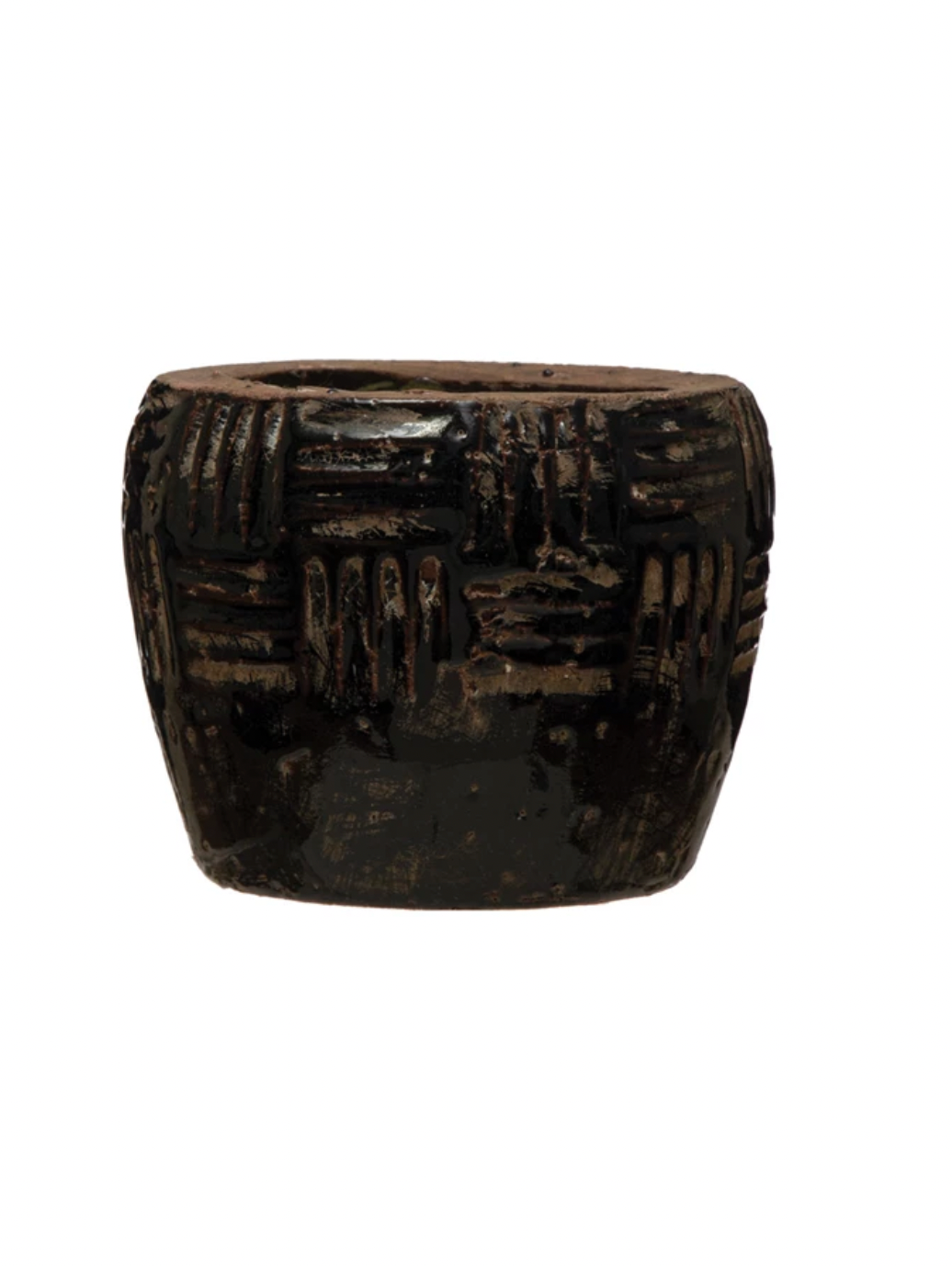 Distressed Black Planter