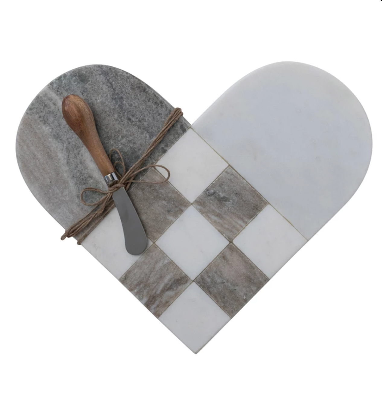 Marble Heart Shaped Cheese Board