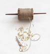 Wooden Spool with Brass Scissors