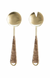 Brass and Rattan Salad Servers