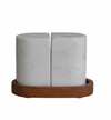 Marble Salt &amp; Pepper Shakers on Tray
