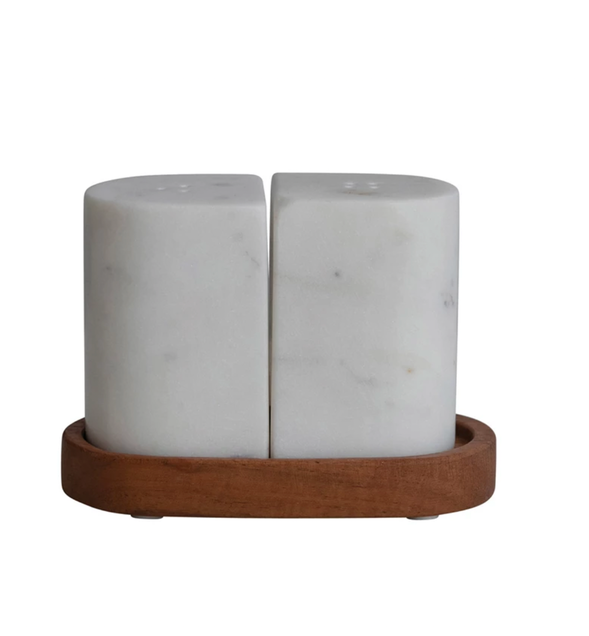 Marble Salt & Pepper Shakers on Tray