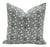 Teal Blue on Natural Linen Pillow