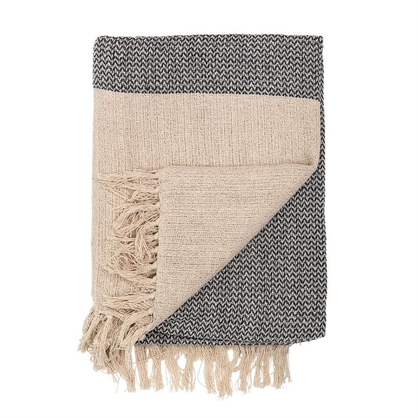 Recycled Cotton Knit Throw w/ Fringe