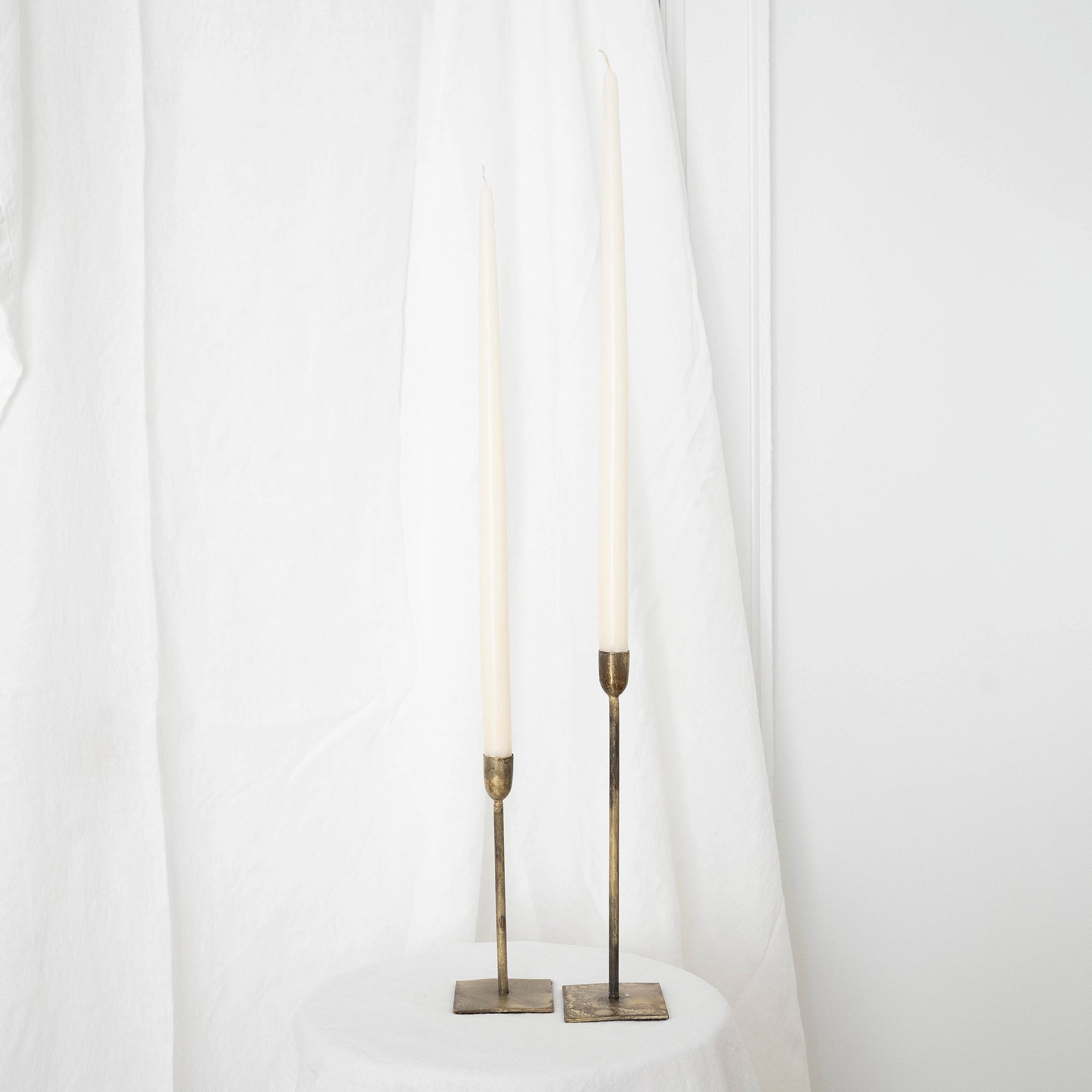 Ivory Taper Candles, Pair