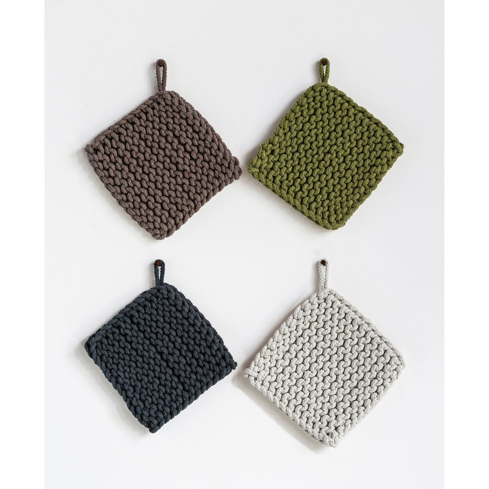 Square Cotton Crocheted Potholder
