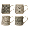 Mug, Black &amp; Cream Patterned