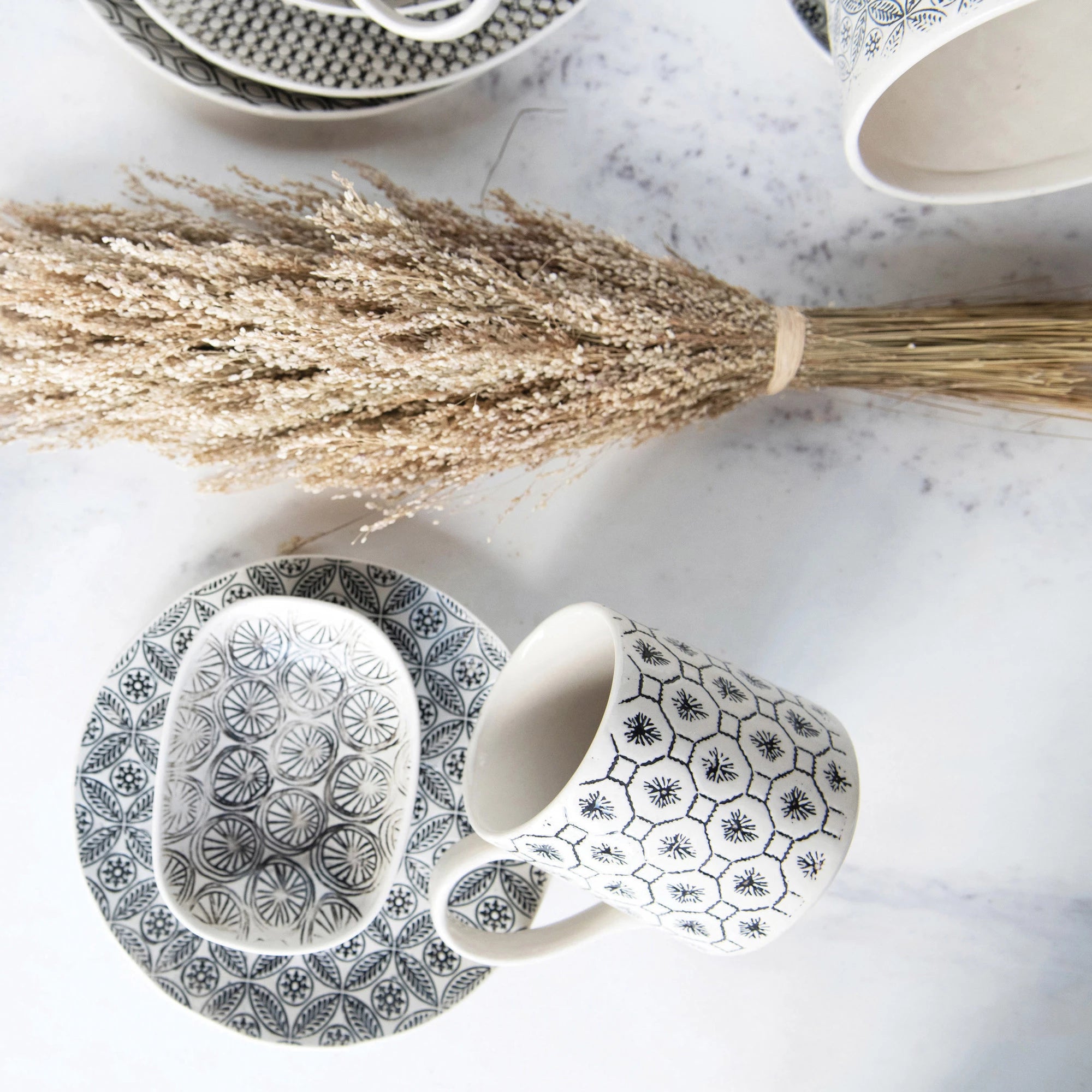 Black & Cream Patterned Mug
