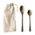 Hand Forged Metal Spoons w/ Drawstring Bag