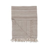 Woven Melange Wool &amp; Cotton Slub Throw w/ Fringe